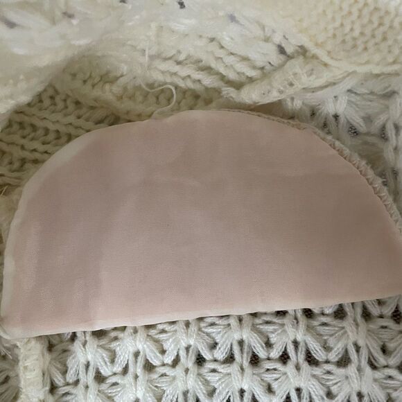 Vintage 80s Exclusive Imports Cropped Cardigan Sweater Fisherman Knit Ivory S M - Picture 7 of 7